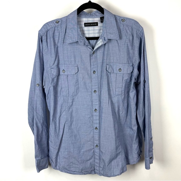Dkny Other - Dkny Blue Casual Button Down Shirt with Relaxed Fit